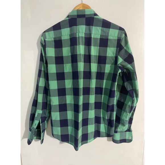 Untuckit button down shirt men’s size M green blue plaid cotton slim fit casual - Picture 3 of 4